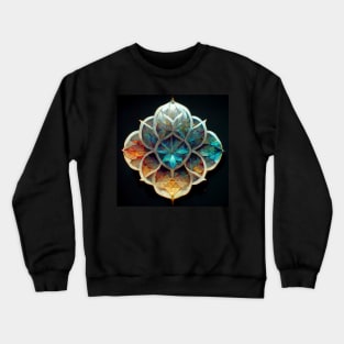 Bright Rainbow crystal lotus flower mandala Crewneck Sweatshirt